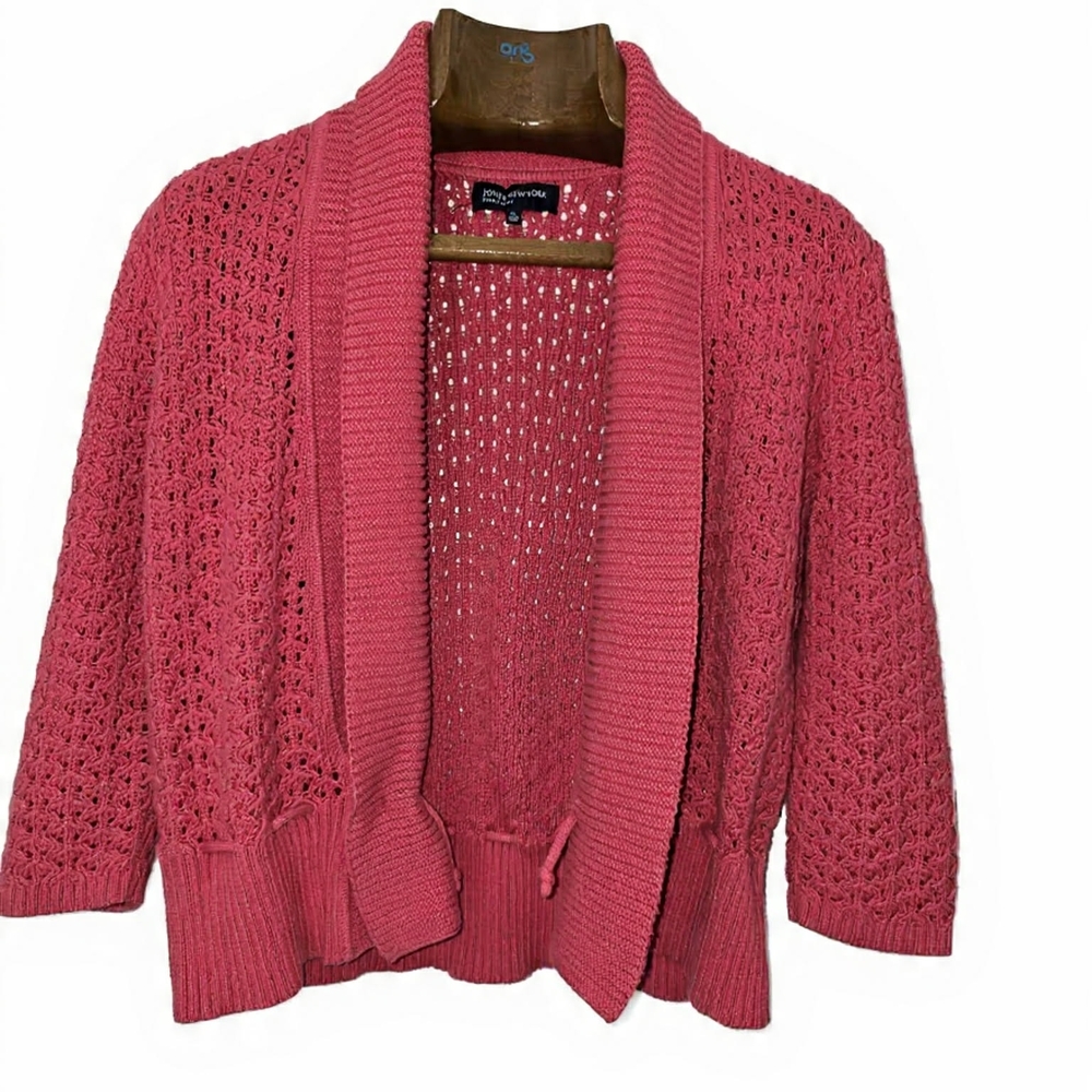 Coral‎ Open-Knit Softgir lCardigan Cotragecore